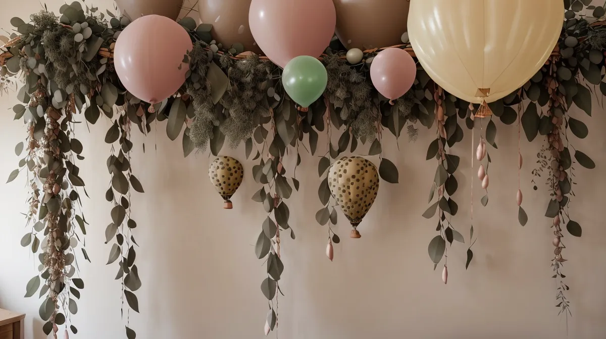 Aprender técnicas de decoración con globos profesionales desde casa: manos formando un cuarteto de látex sobre una mesa de comedor