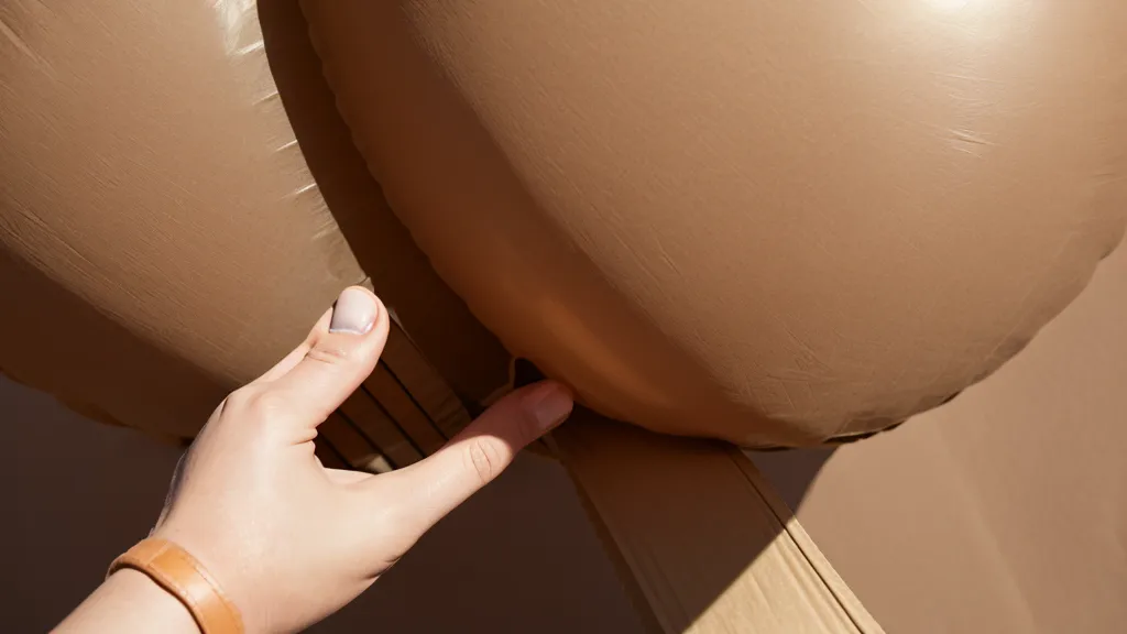 Calibrador casero de cartón usado para nivelar el tamaño de los globos antes de una técnica profesional de decoración con globos
