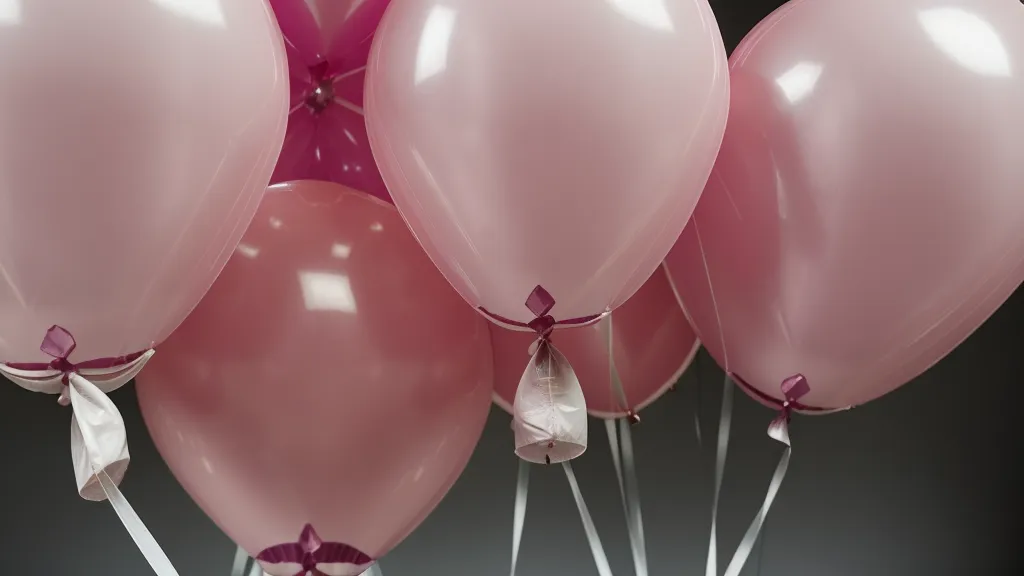 Cuarteto de globos de látex entrelazados con la técnica de dupletas, base de las manualidades de decoración con globos en casa