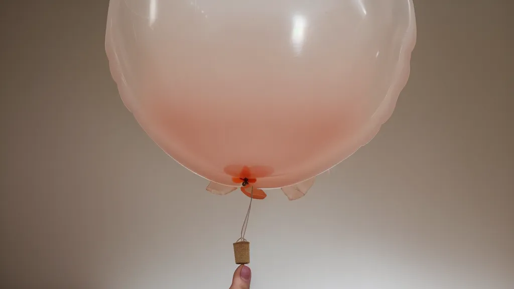 Insertando un globo dentro de otro con un palo de madera para lograr el efecto doble capa