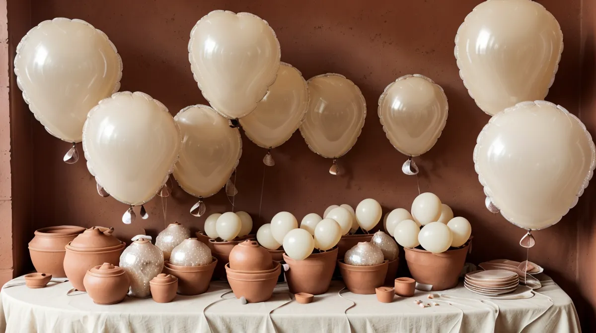 Globos inflados con aire como parte de una decoración DIY para fiesta en casa