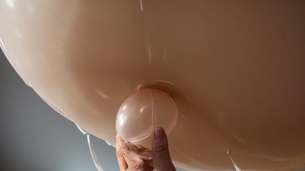 Textura porosa de un globo de látex de cerca, clave del mantenimiento del látex