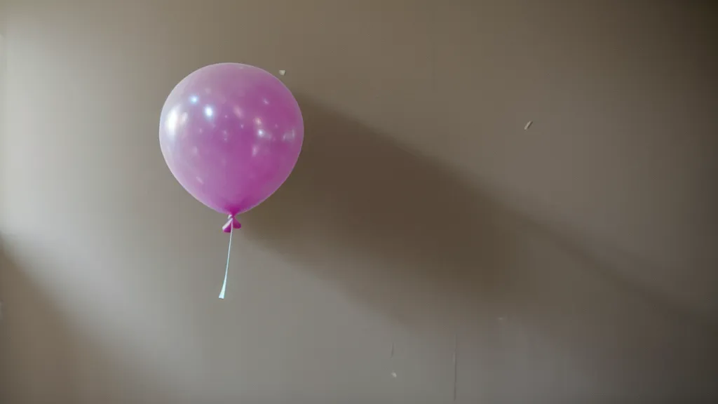 Globo reventado junto a un marco de fotos, riesgo de bordes afilados al montar una pared de globos sin estructura
