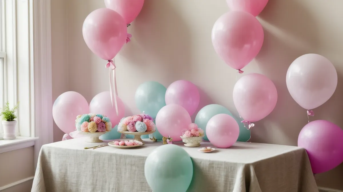 Techo cubierto de globos y cintas: decoración DIY para techos creativos en casa