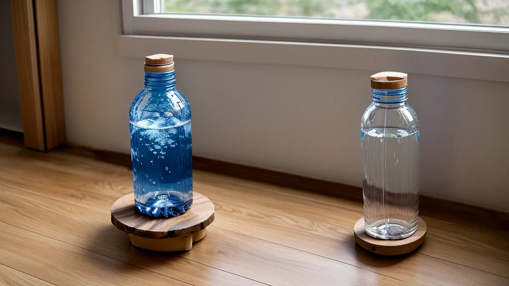 Base reciclada con botella de agua y palo de PVC para montar una columna de globos en casa