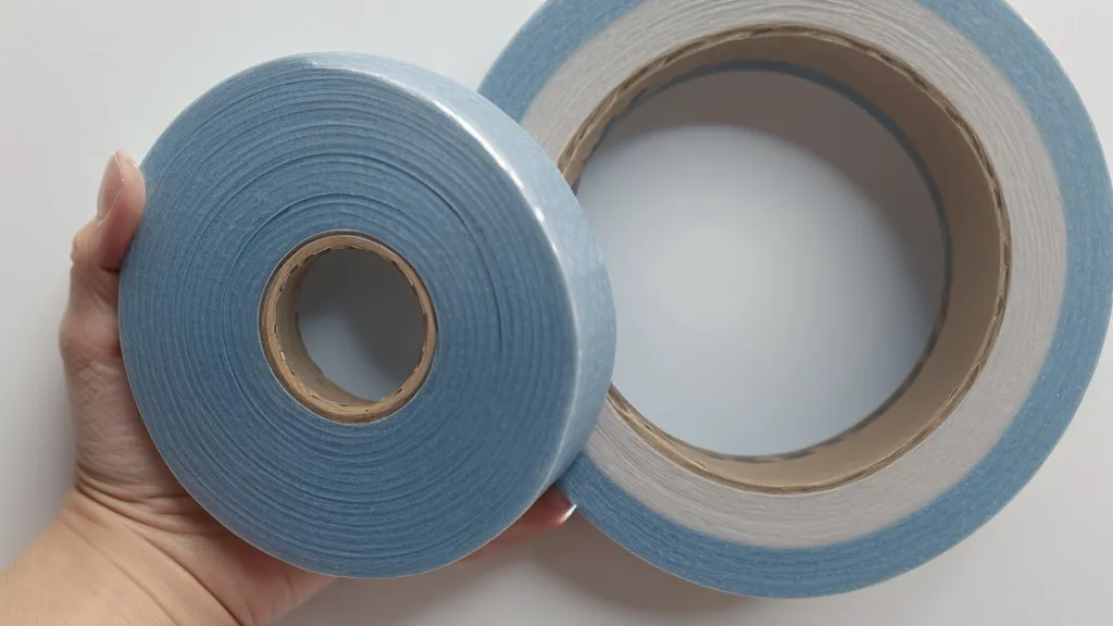 Cinta de carrocero azul para montar un fotocall casero sin dañar la pared