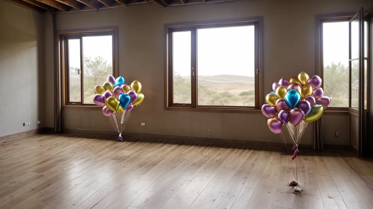 Bouquet de globos profesional en tonos pastel montado paso a paso sobre una mesa de trabajo