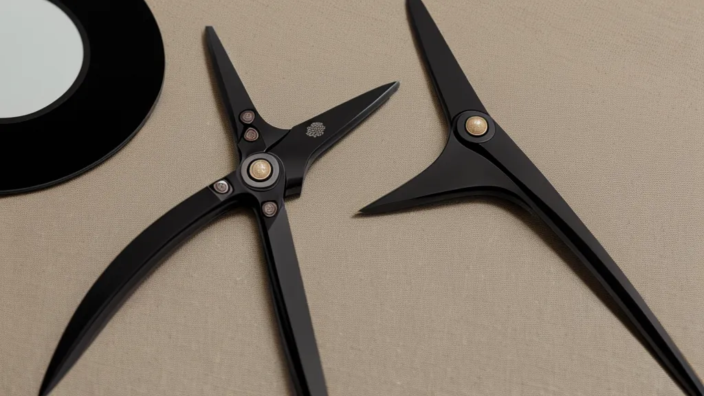 Tijeras de precisión recortando una letra de vinilo manual para decoracion-globos sin máquina