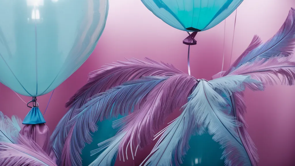 Inflando un globo burbuja con un inflador eléctrico tras rellenarlo de plumas y confeti
