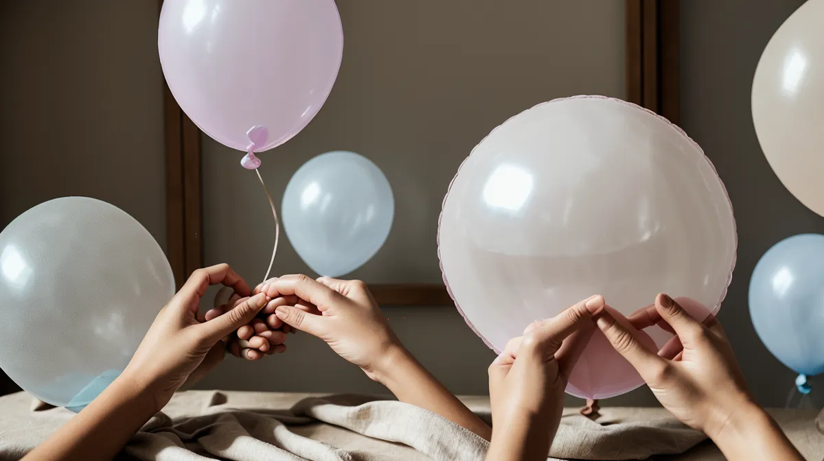 Medidor de globos casero hecho con cartón para conseguir tamaños uniformes en globos DIY