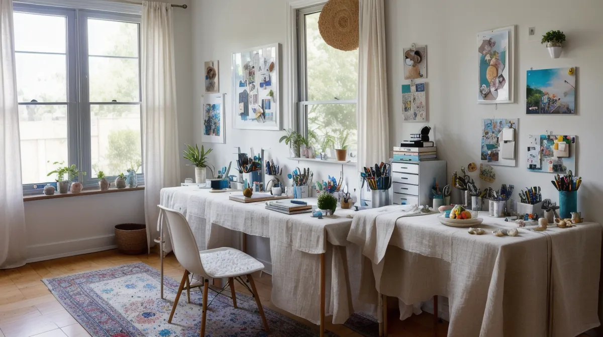 Pesas para globos caseras hechas con materiales reciclados sobre una mesa de trabajo
