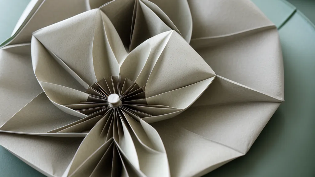 Servilleta plegada en forma de hoja de loto, técnica de origami de papel para mesas temáticas