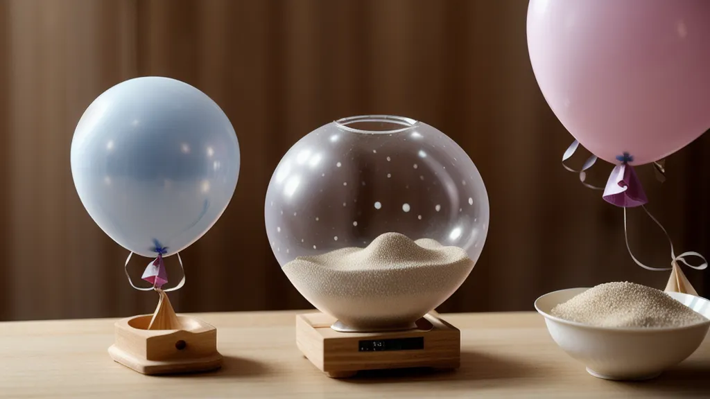 Proceso de llenado de globos pequeños con arena para contrapesos, decoración de globos sin nudos