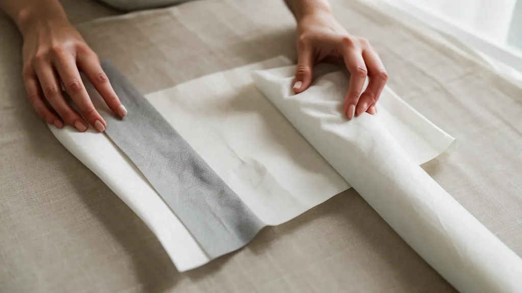 Midiendo un pliego de papel de seda de 17 gramos antes de cortarlo para una guirnalda DIY