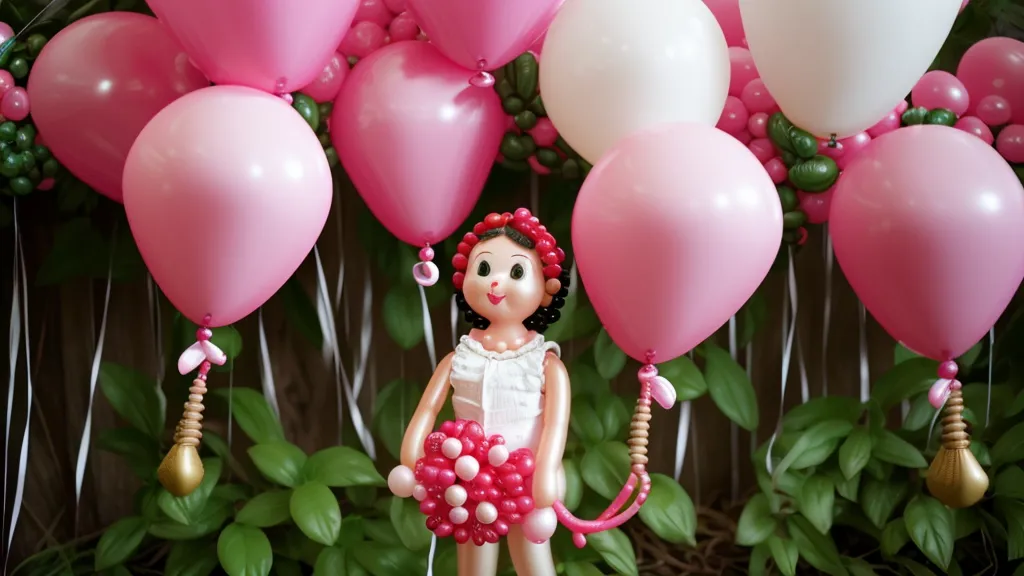Detalle de globos pequeños de relleno en una guirnalda de globos orgánica, paso clave del tutorial de fiestas