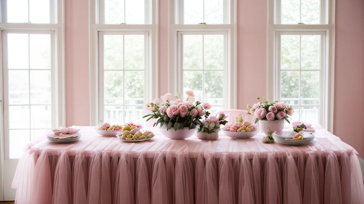 Tutorial de decoración DIY: faldón de mesa con tul y cintas paso a paso
